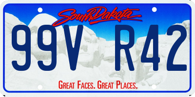 SD license plate 99VR42