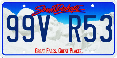 SD license plate 99VR53