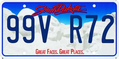 SD license plate 99VR72