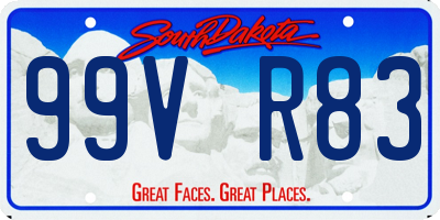 SD license plate 99VR83