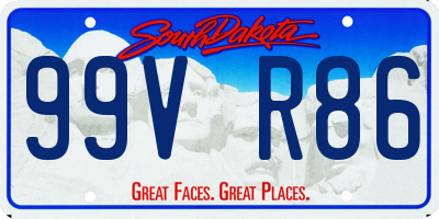 SD license plate 99VR86