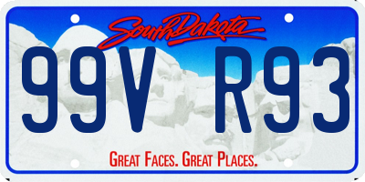 SD license plate 99VR93