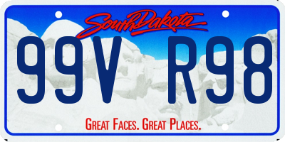 SD license plate 99VR98