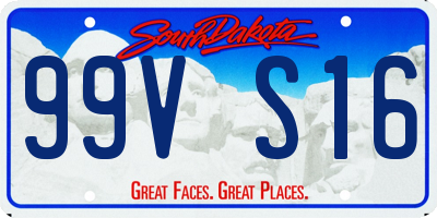 SD license plate 99VS16