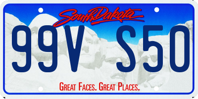 SD license plate 99VS50