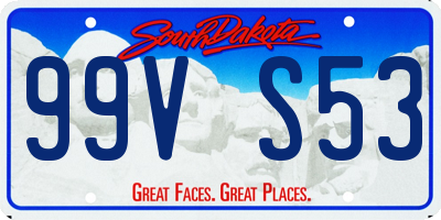 SD license plate 99VS53
