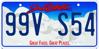SD license plate 99VS54