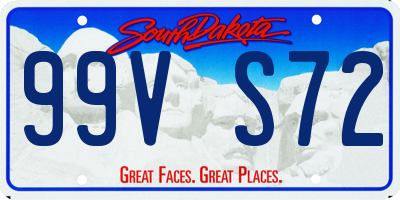 SD license plate 99VS72