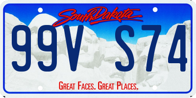 SD license plate 99VS74