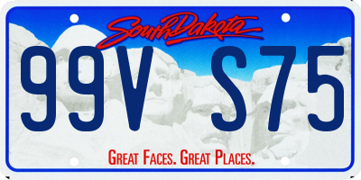 SD license plate 99VS75