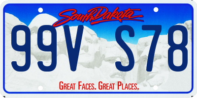 SD license plate 99VS78