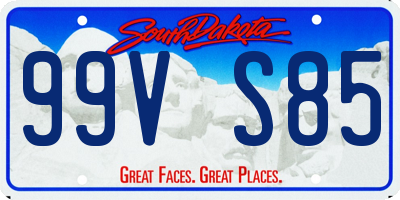 SD license plate 99VS85