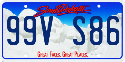 SD license plate 99VS86