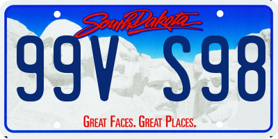 SD license plate 99VS98