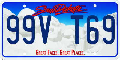 SD license plate 99VT69