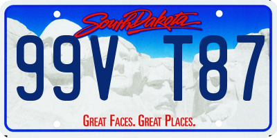 SD license plate 99VT87