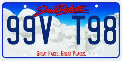 SD license plate 99VT98
