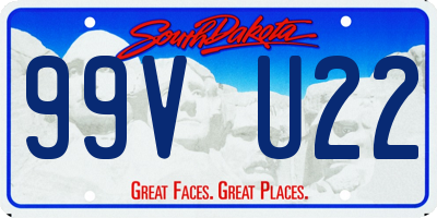 SD license plate 99VU22