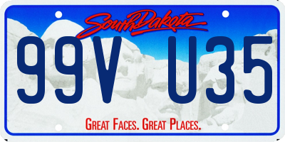 SD license plate 99VU35