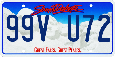 SD license plate 99VU72