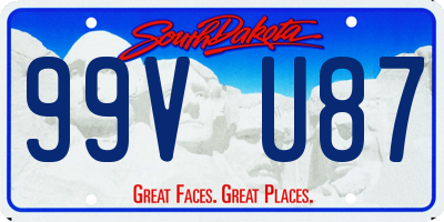 SD license plate 99VU87
