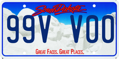 SD license plate 99VV00