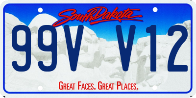 SD license plate 99VV12