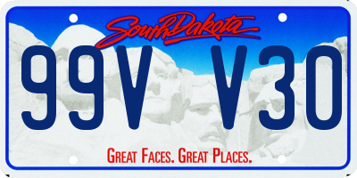 SD license plate 99VV30