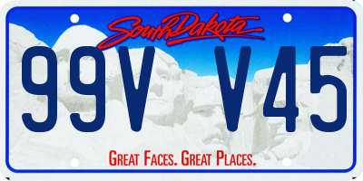 SD license plate 99VV45