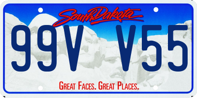 SD license plate 99VV55