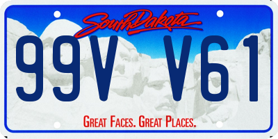 SD license plate 99VV61