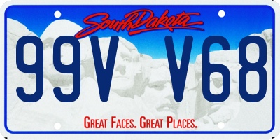 SD license plate 99VV68