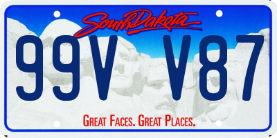 SD license plate 99VV87