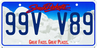 SD license plate 99VV89