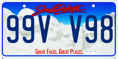 SD license plate 99VV98