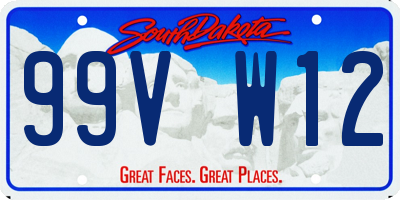 SD license plate 99VW12