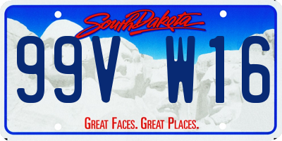 SD license plate 99VW16