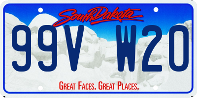 SD license plate 99VW20