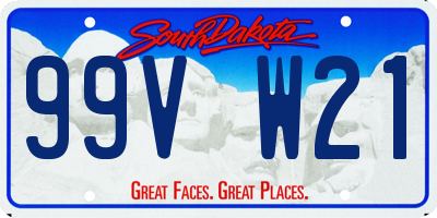 SD license plate 99VW21