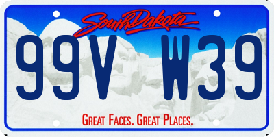 SD license plate 99VW39