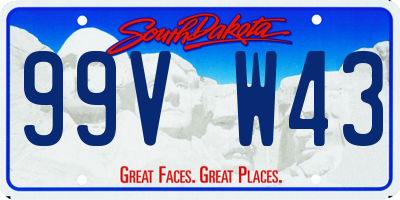 SD license plate 99VW43