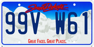 SD license plate 99VW61