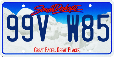 SD license plate 99VW85