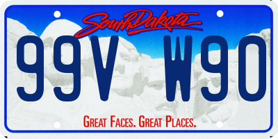 SD license plate 99VW90