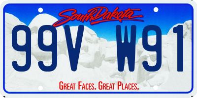 SD license plate 99VW91