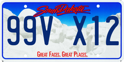 SD license plate 99VX12