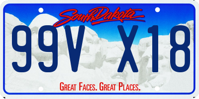 SD license plate 99VX18