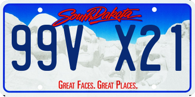 SD license plate 99VX21