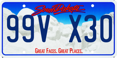 SD license plate 99VX30