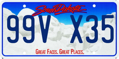 SD license plate 99VX35